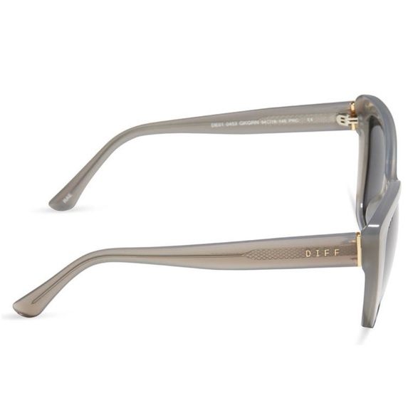DIFF Rea Sunglasses Milky Grey Frame Grey Lenses Cat Eye NWT - Picture 3 of 10